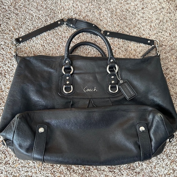 Coach Ashley Black Leather Bag G1073-F15447 - Picture 1 of 4